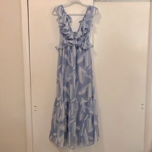 Blue patterned maxi dress